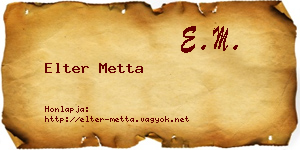 Elter Metta névjegykártya
